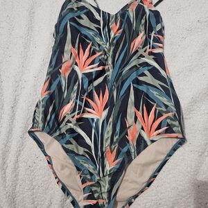 Tropical Print One-Piece Swimsuit